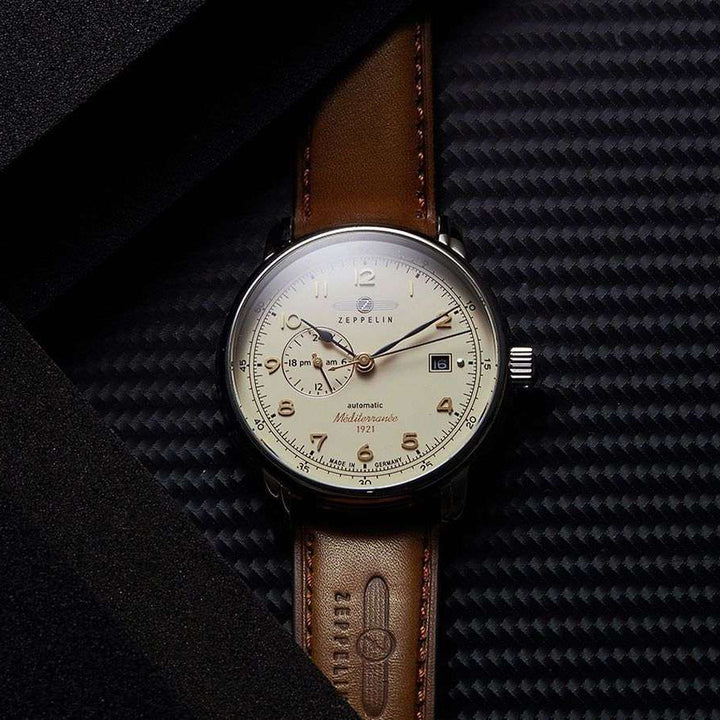 Zeppelin LZ121 Mediterranèe 24ore 40mm beige automatico acciaio 9668-5