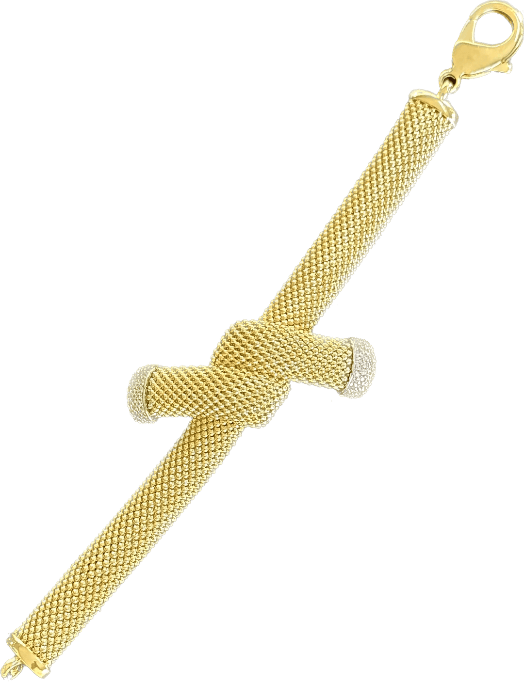 Federica Rossi bracciale in bronzo con intreccio centrale e zirconi nelle estremità laminato oro 18kt FR.BR.10 - Capodagli 1937