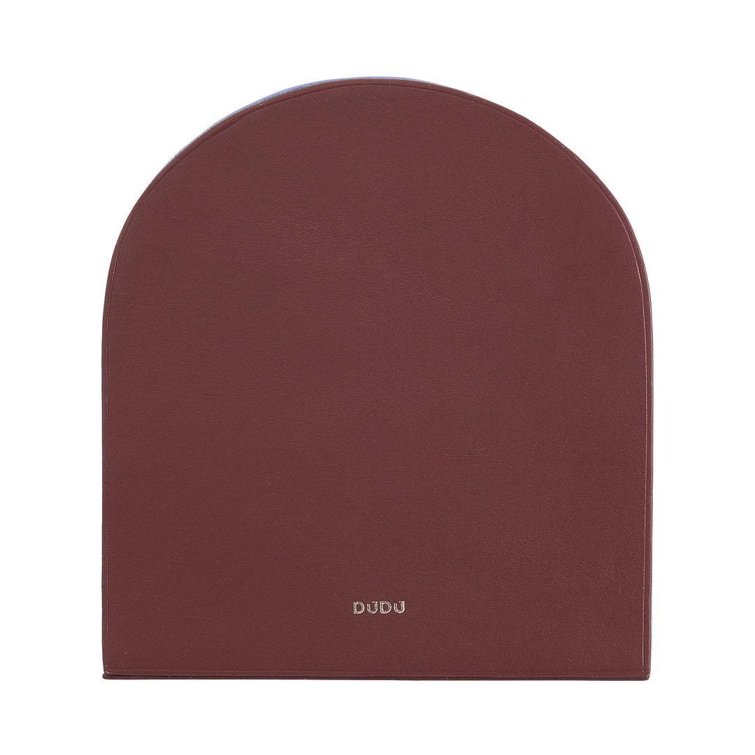 DUDU Fermalibri Decorativo di Design, Reggilibri Rivestito in Vera Pelle Colorata, per Mensole Casa e Scrivania Ufficio