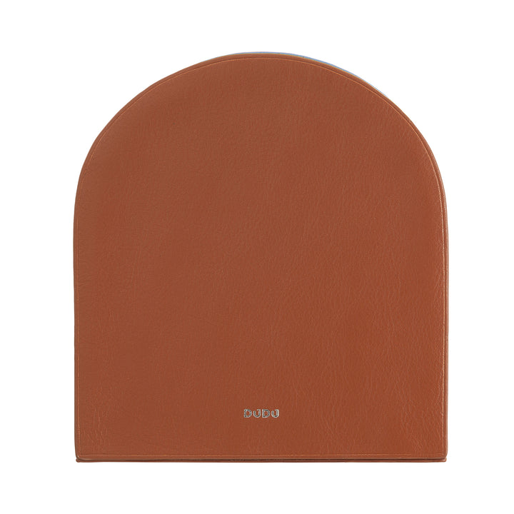 DUDU Fermalibri Decorativo di Design, Reggilibri Rivestito in Vera Pelle Colorata, per Mensole Casa e Scrivania Ufficio