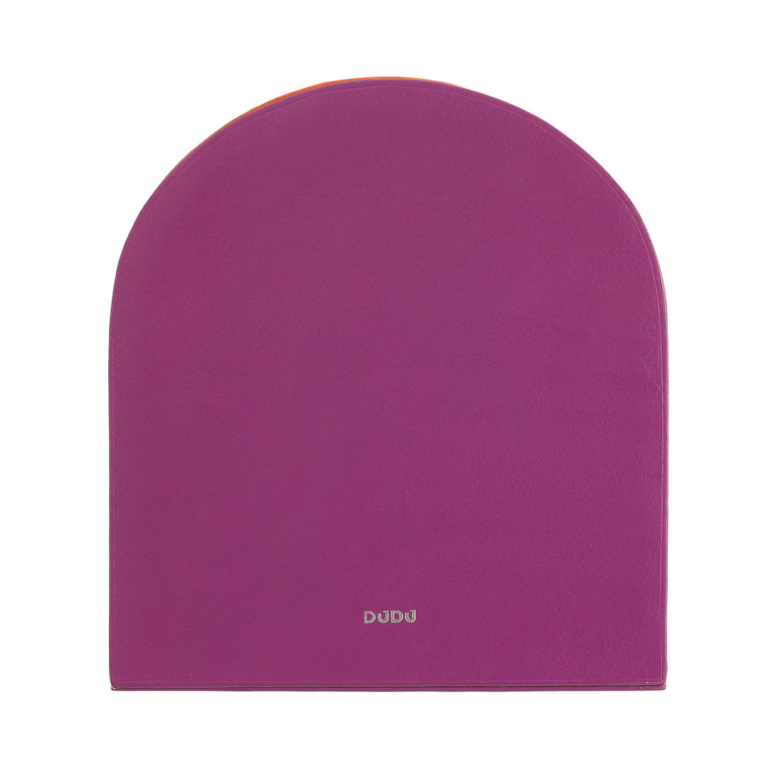DUDU Fermalibri Decorativo di Design, Reggilibri Rivestito in Vera Pelle Colorata, per Mensole Casa e Scrivania Ufficio