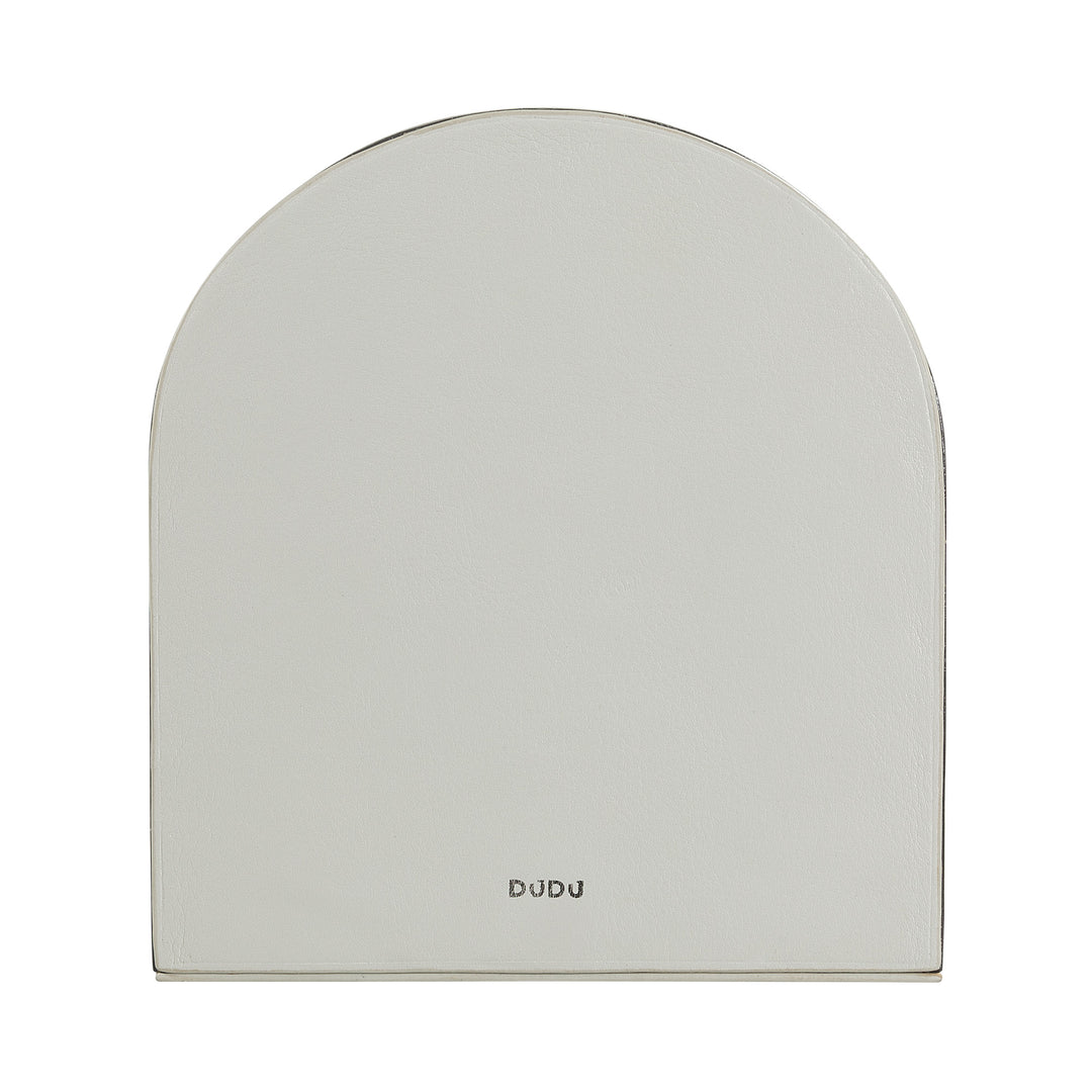 DUDU Fermalibri Decorativo di Design, Reggilibri Rivestito in Vera Pelle Colorata, per Mensole Casa e Scrivania Ufficio