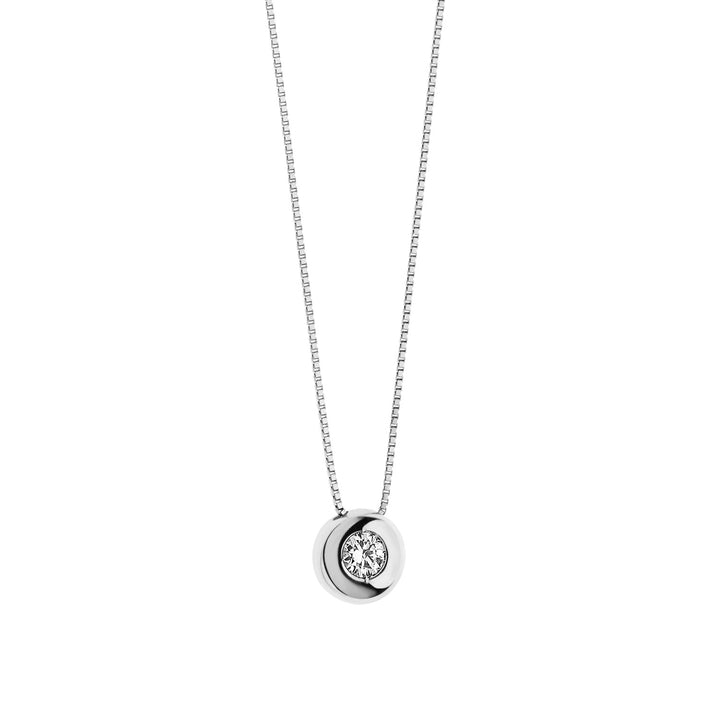 Comete Girocollo Punto luce tondo in Oro e Diamante GLB1024