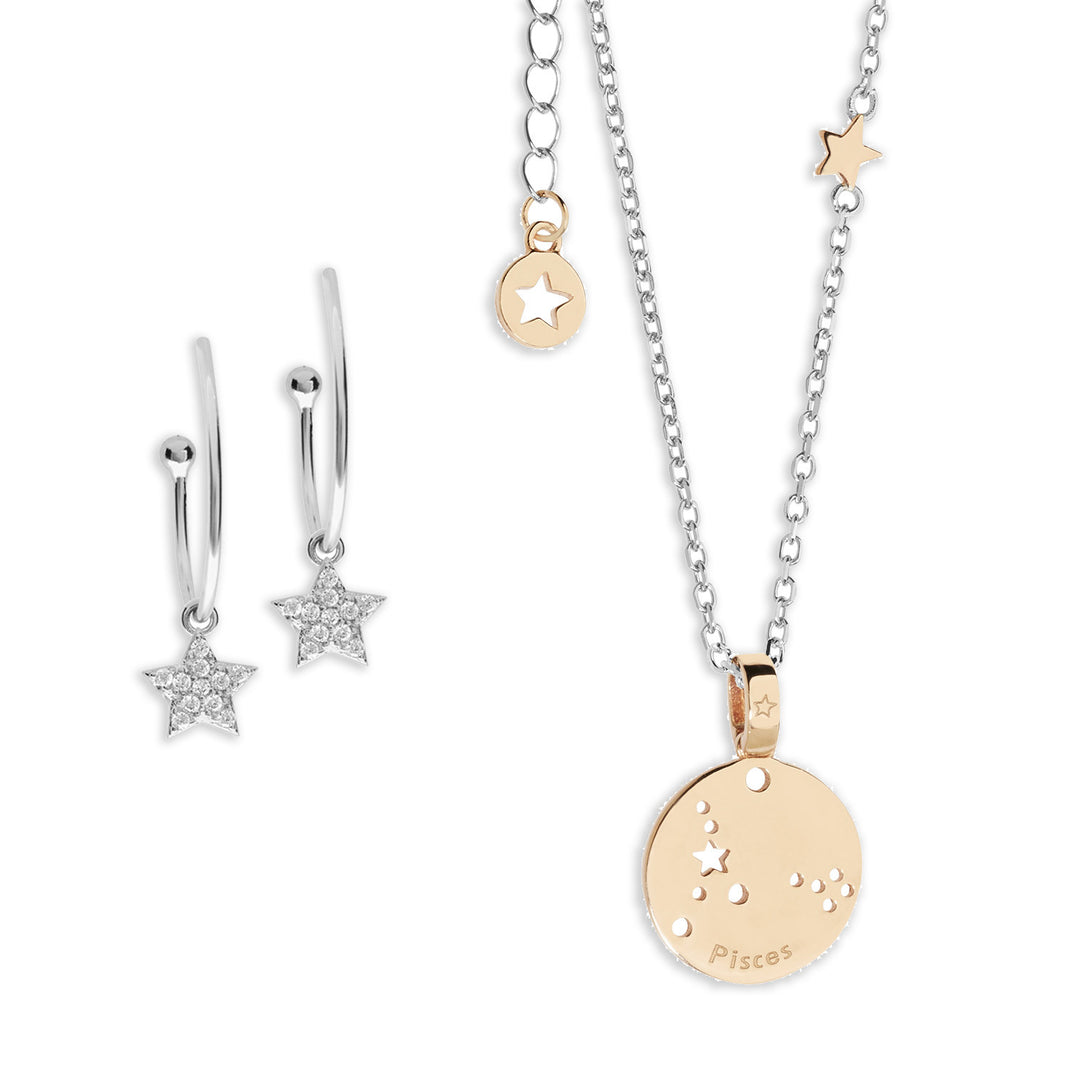 Comete Orecchini e Collana Costellazione Pesci KIT210174