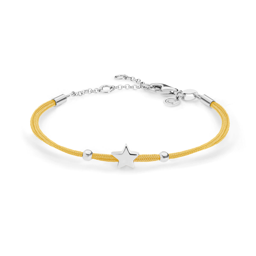 Comete Bracciale Stella in argento cordino giallo BRA160