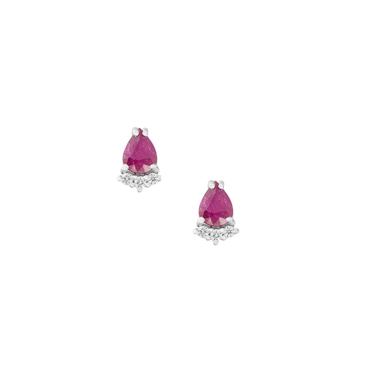 Comete Orecchini Oro 750‰, Diamanti e Rubini goccia ORB1150