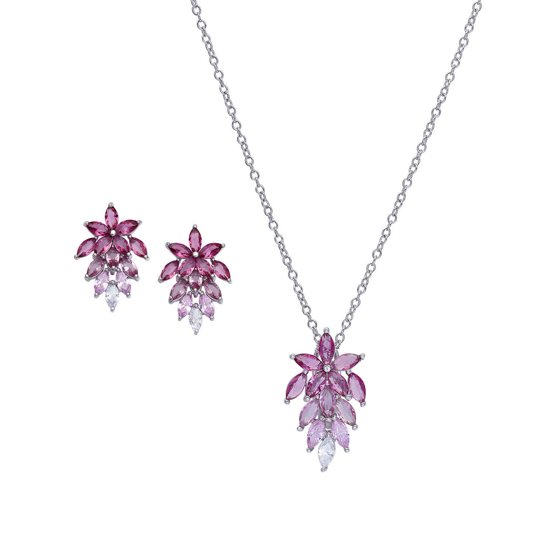 Comete Collana e Orecchini in Zirconi degradè rosa Argento 925‰ KIT264212
