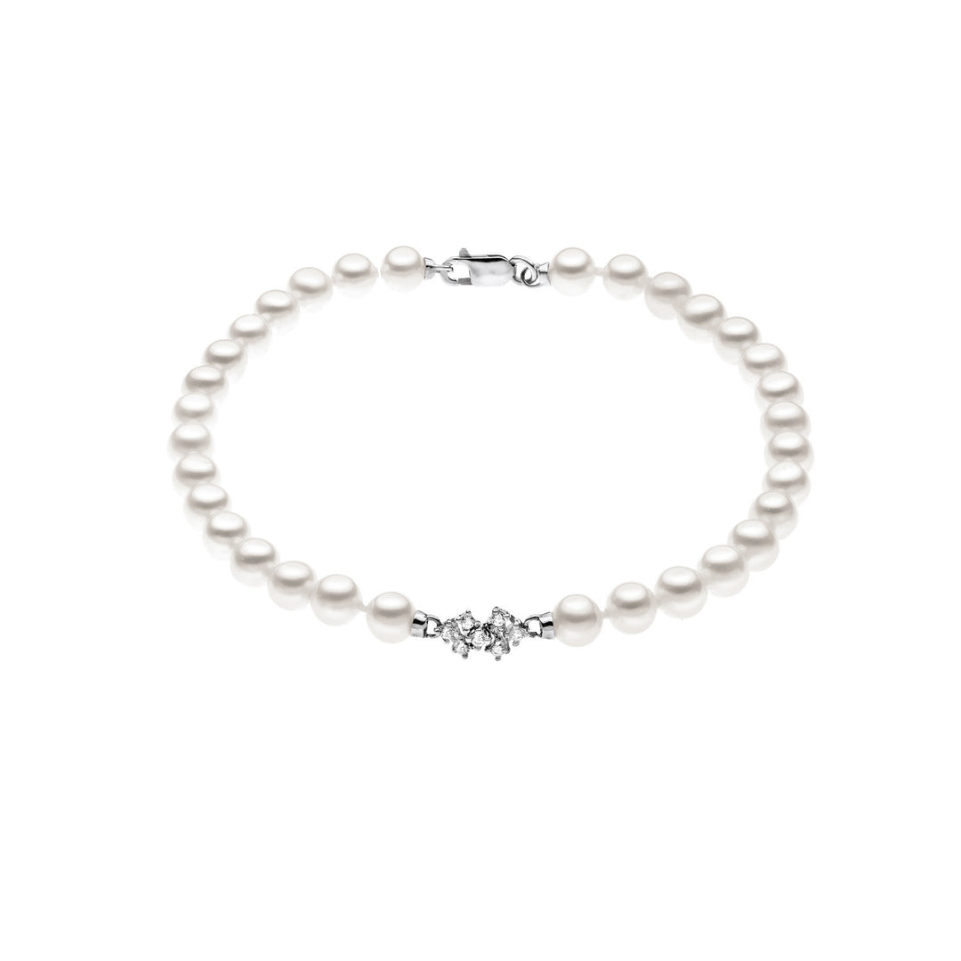 Comete Bracciale Perle in Oro bianco e Diamanti BRQ139