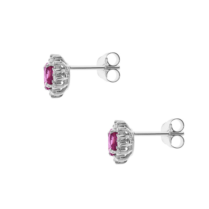 Comete Orecchini in Oro Diamanti e Topazi Rosa ovali ORB1037