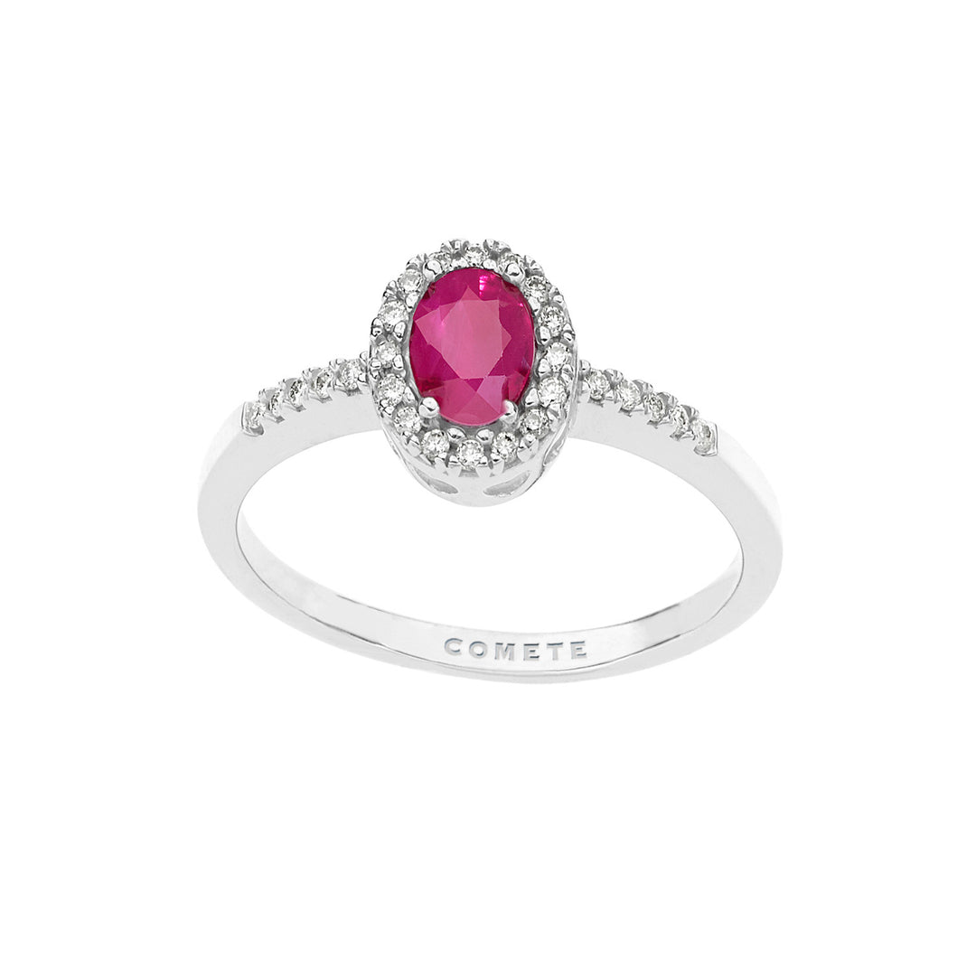 Comete Anello in Oro Diamanti e Rubino ovale ANB2701