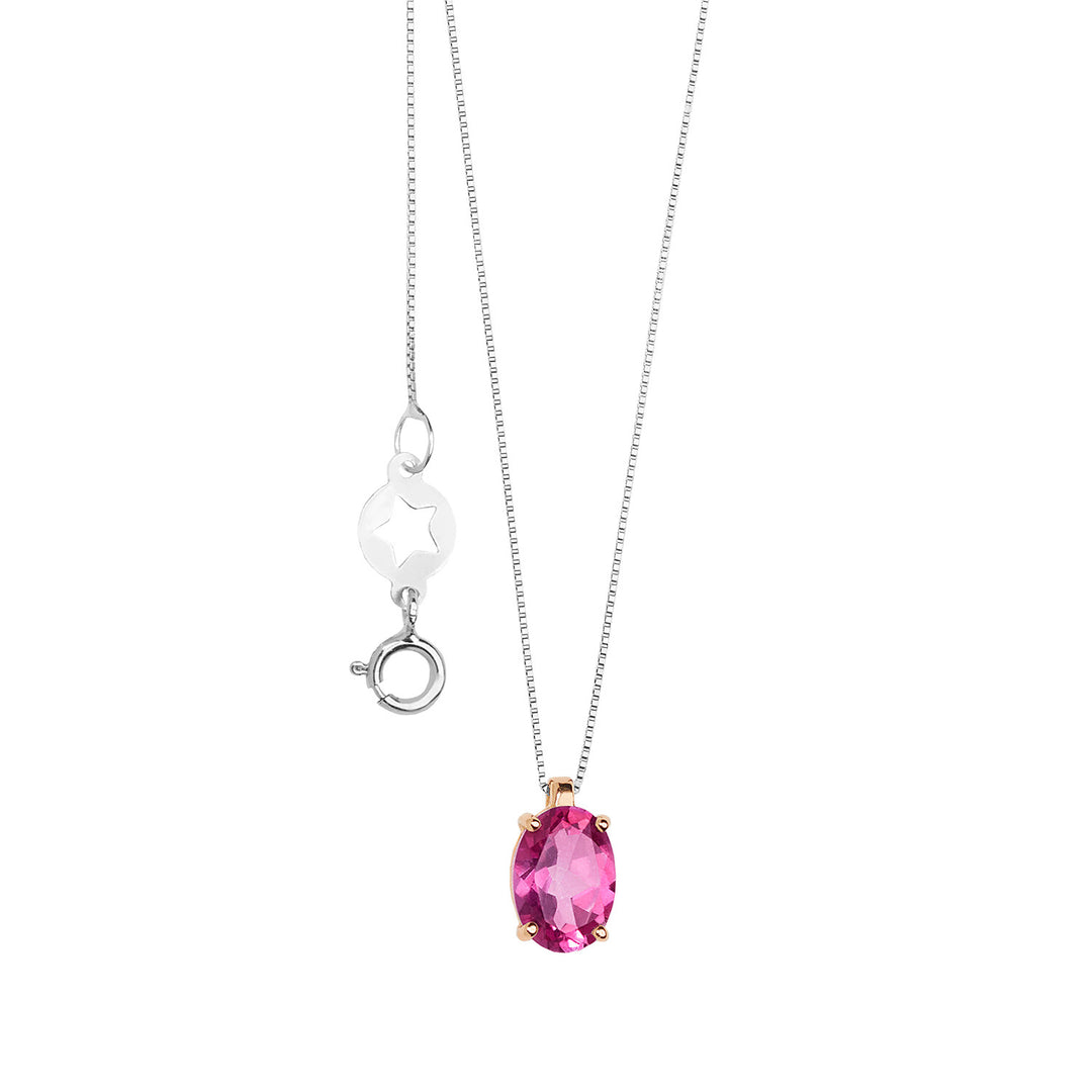 Comete Collana in Oro rosa con Topazio Rosa Ovale GLB1643