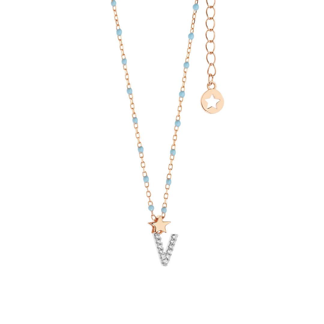 Comete Girocollo in Argento Lettera V GLA194