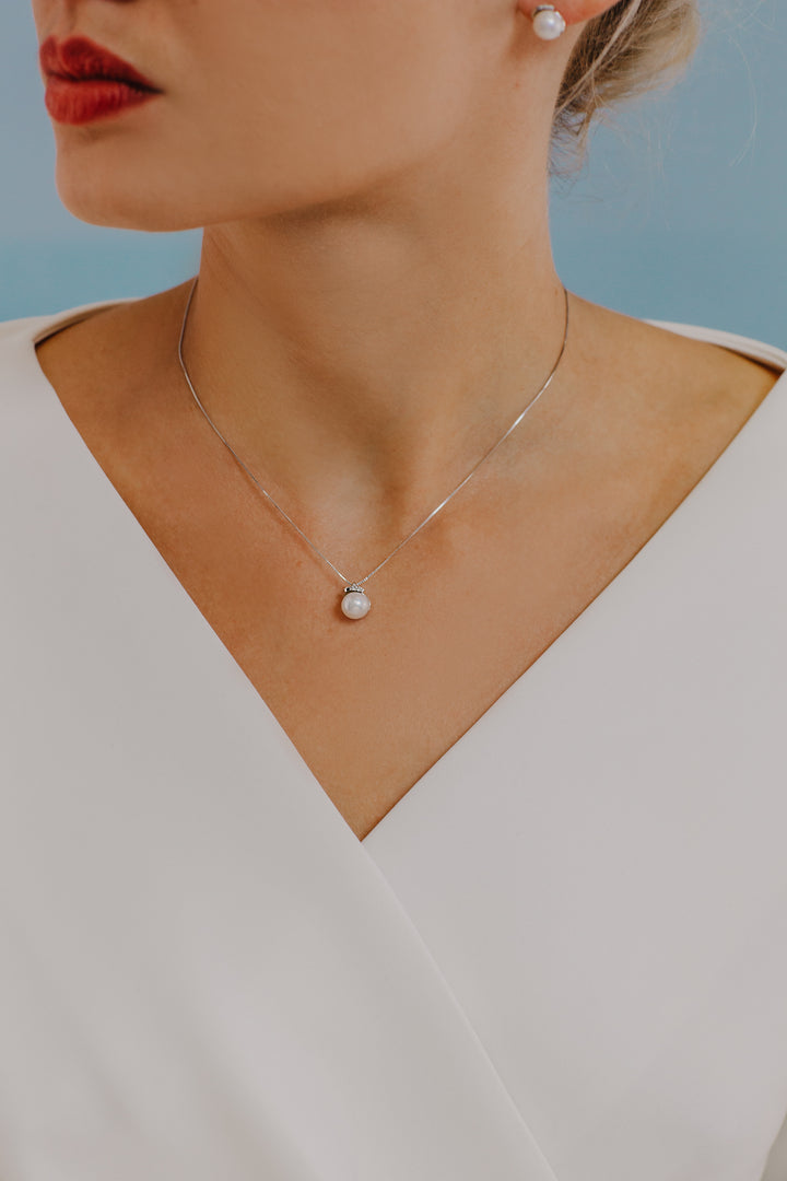 Comete Collana Perle in Oro e Diamanti GLP545