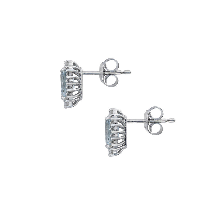 Comete Earrings in 750‰ white gold with octagonal aquamarine diamonds ORQ272