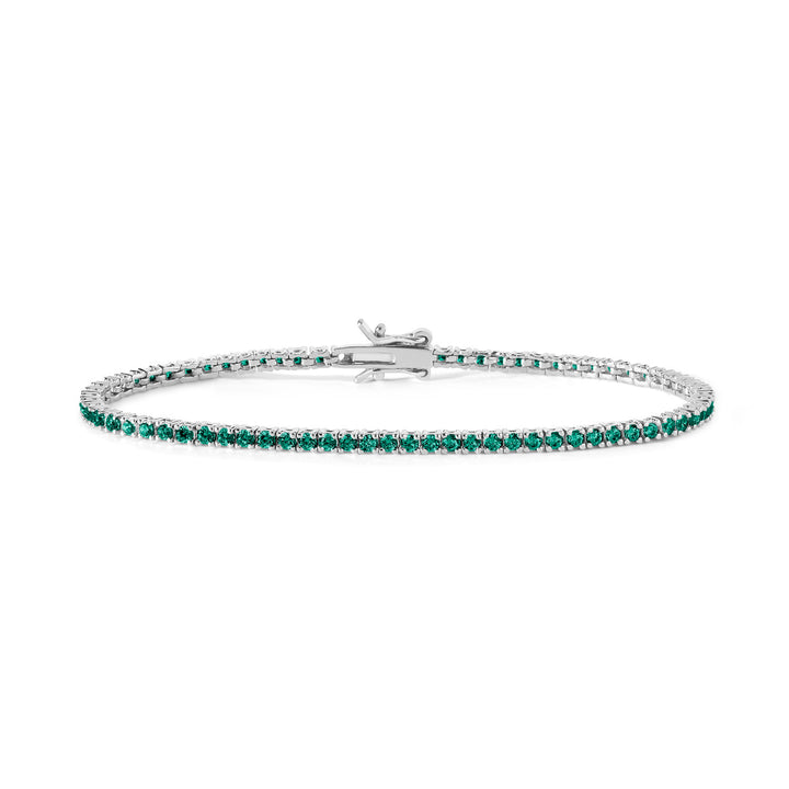 Comete Tennis in Argento e cristalli color smeraldo BRA173M16