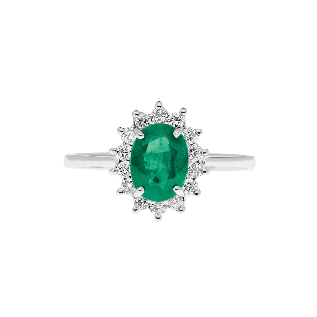 Comete Anello in Oro Diamanti e Smeraldo ovale ANB2571S3