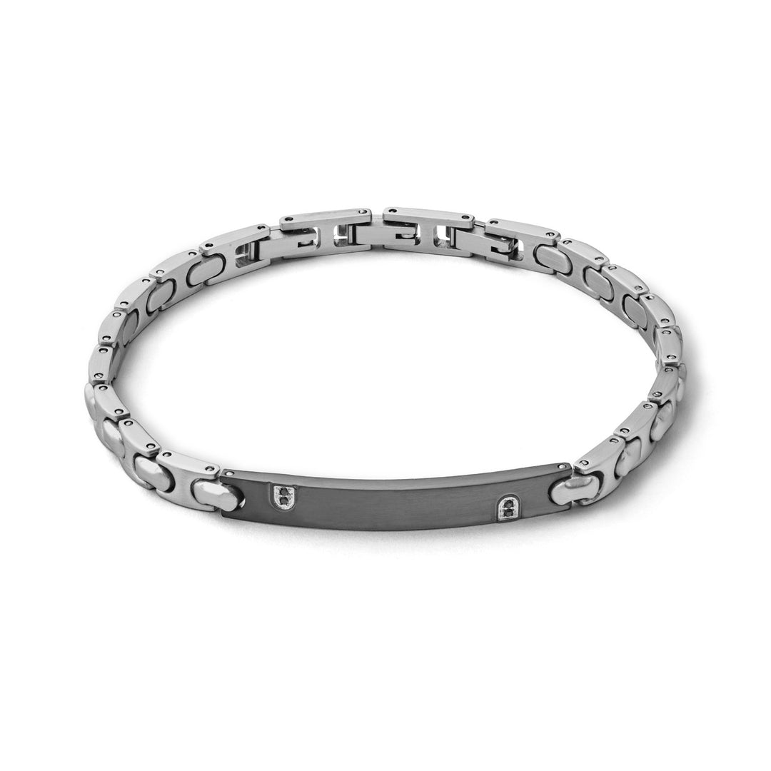 Comete Bracciale in Acciaio Pvd nero e Zirconi UBR1015