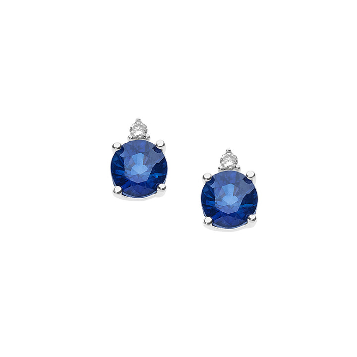 Comete Orecchini in Oro Diamanti e Zaffiri blu tondi ORB880
