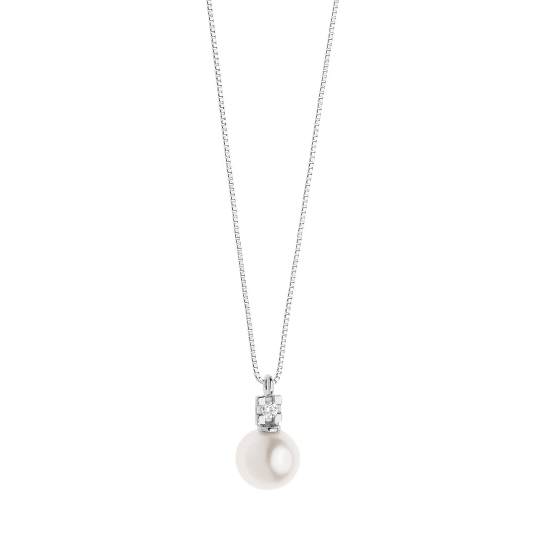 Comete Collana Punto luce Perla Oro e Diamante GLP566