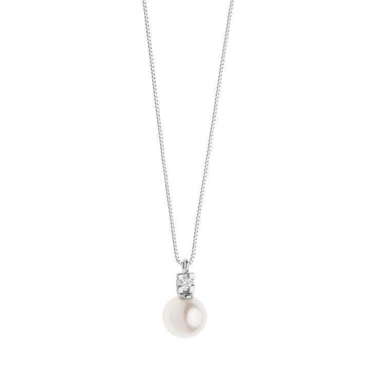 Comete Collana Punto luce Perla Oro e Diamante GLP566