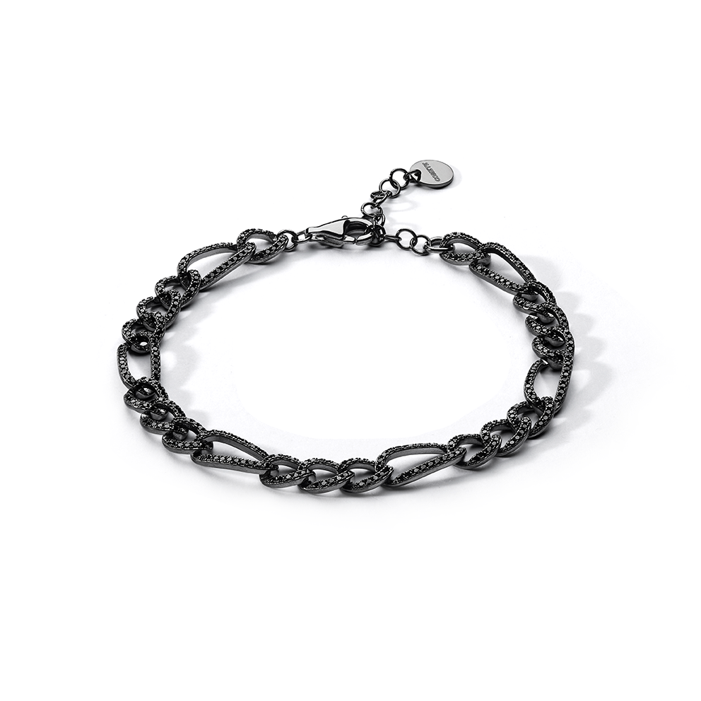 Comete Bracciale in Argento 925‰ rutenio, zirconi neri UBR1289