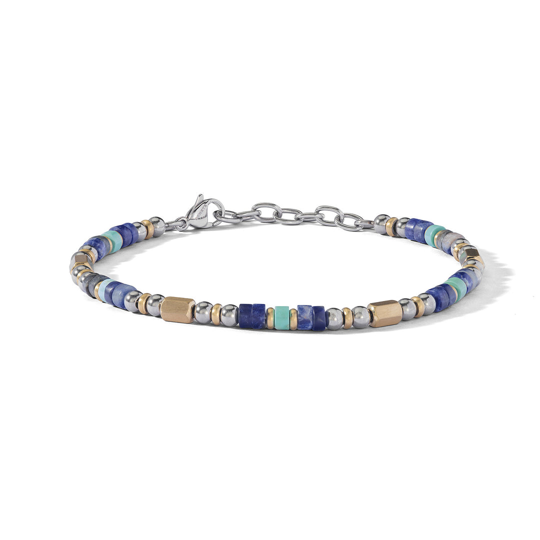 Comete Bracciale in Acciaio, pvd giallo, turchese e sodalite UBR1272