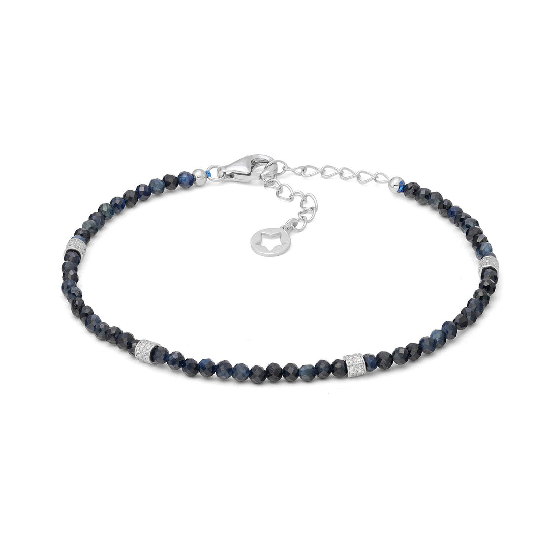 Comete Bracciale in argento 925‰ con radice di zaffiro blu e zirconi BRA291