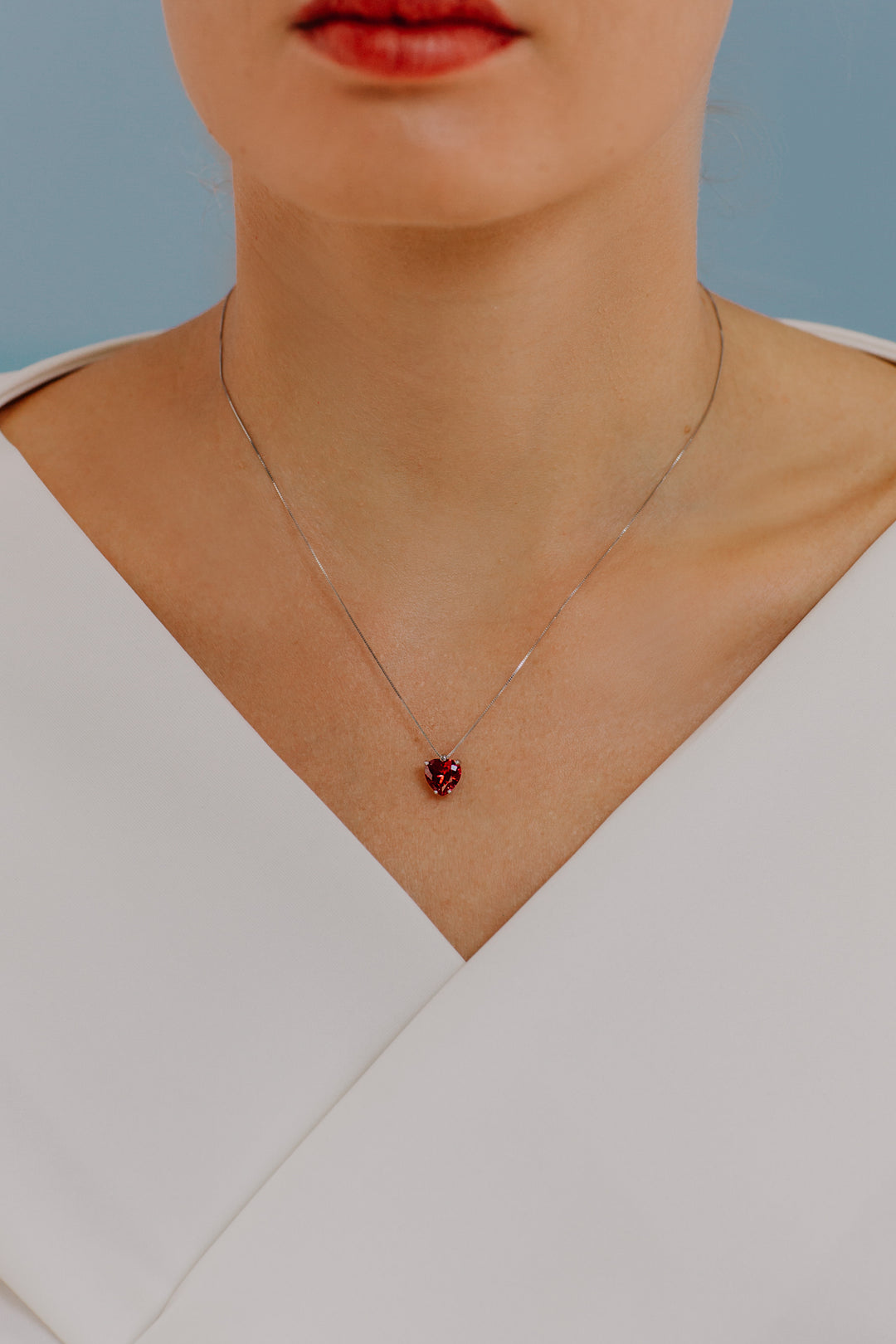 Comete Collana in Oro e Rubino Cuore GLB1429