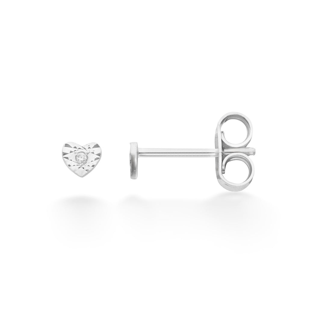 Comete Orecchini cuore in oro bianco e diamanti KORB1026