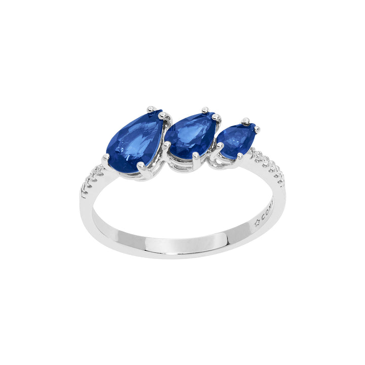 Comete Anello in Oro Diamanti e Zaffiri Goccia ANB2637
