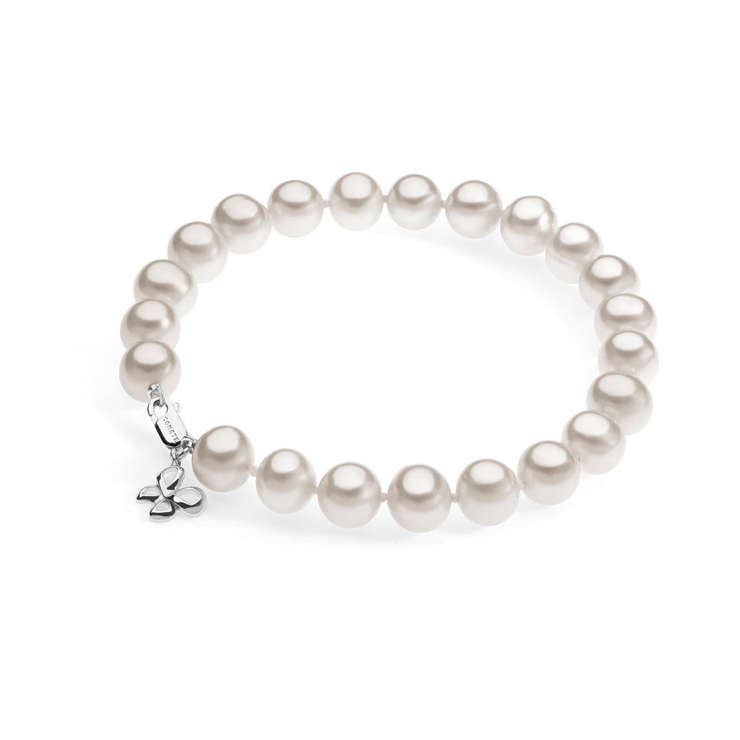 Comete Bracciale in Oro bianco con Perle e farfalla BRQ239