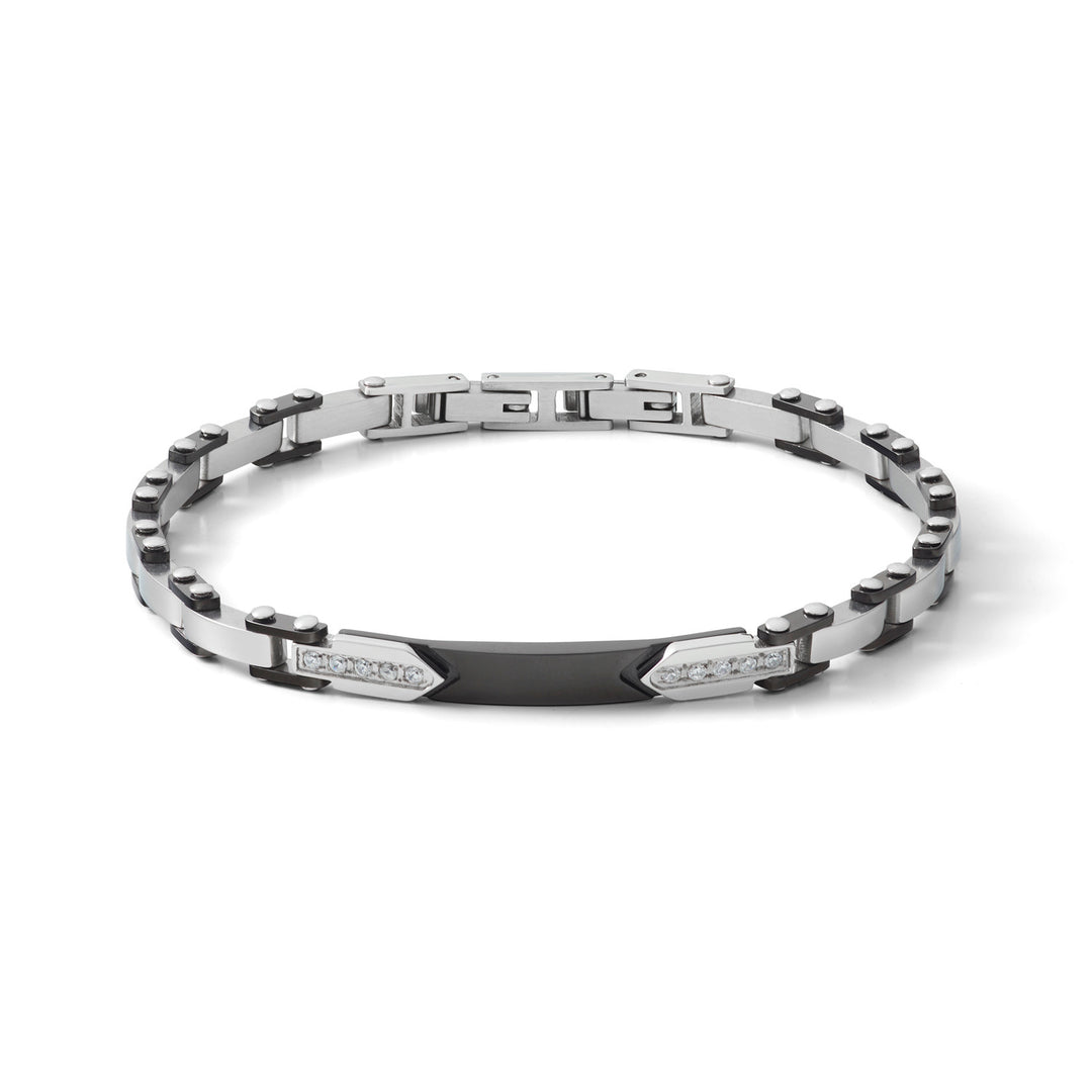 Comete Bracciale in Acciaio Pvd nero e zirconi bianchi UBR1061