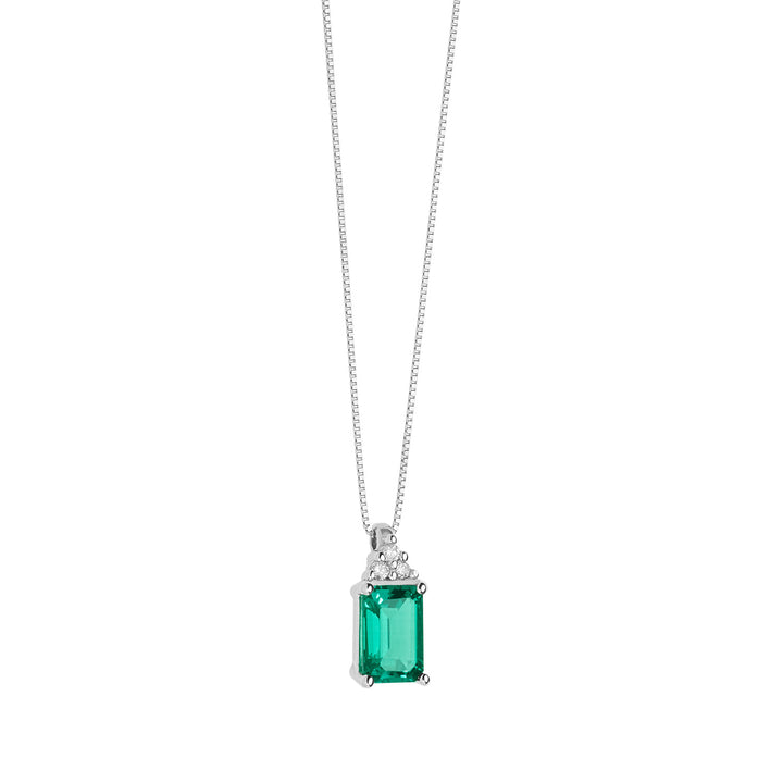 Comete Collana in Oro Diamanti e Smeraldo Ottagonale GLB1438