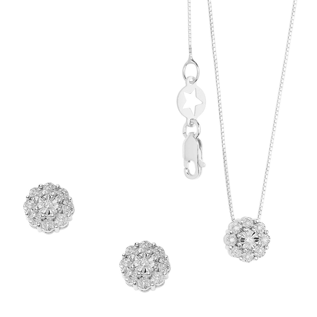 Comete Collana e Orecchini in Oro bianco 750‰. Diamanti bianchi KIT16241075