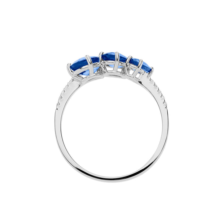 Comete Anello in Oro Diamanti e Zaffiri Goccia ANB2637