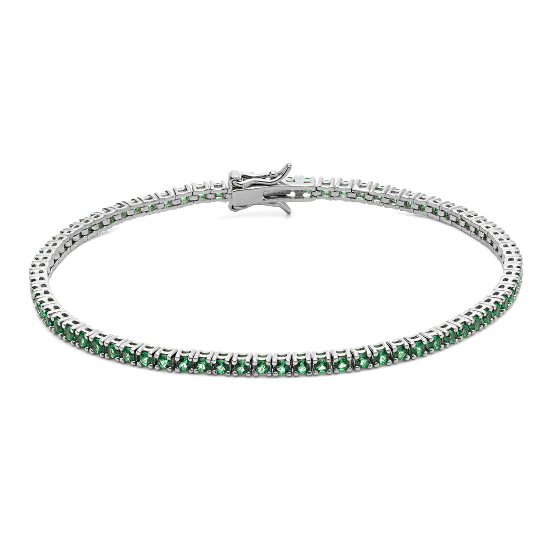 Comete Tennis in Argento con Zirconi Verdi UBR996M20