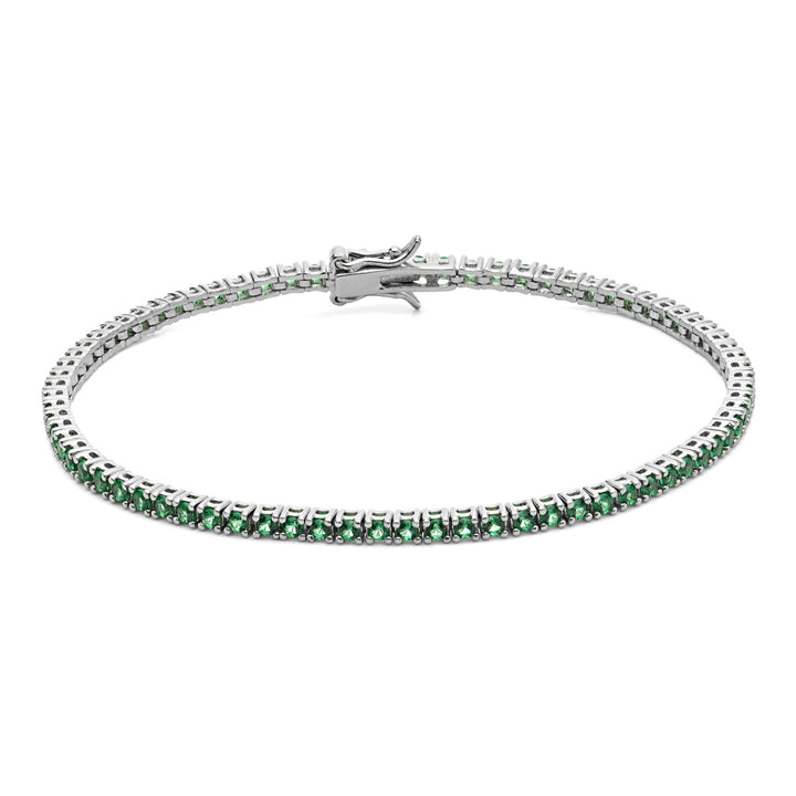 Comete Tennis in Argento con Zirconi Verdi UBR996M20