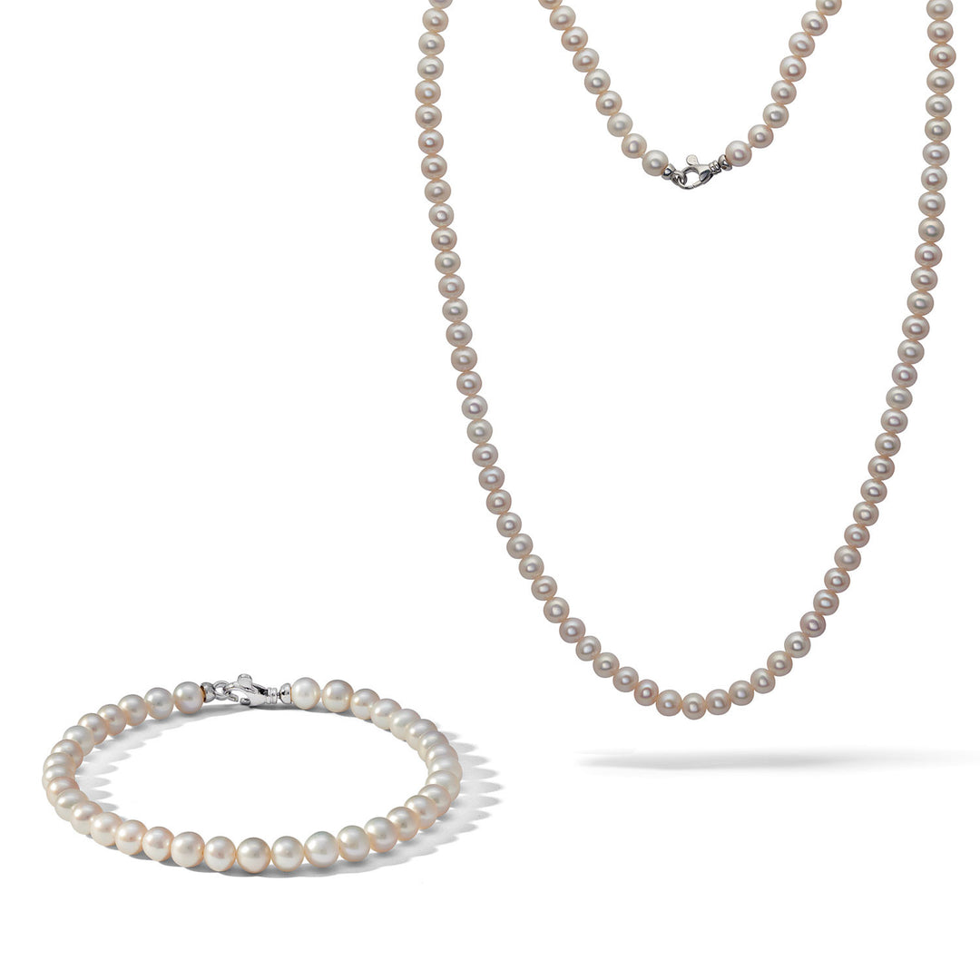 Comete Collana e Bracciale in Argento con Perle coltivate KIT743M501179