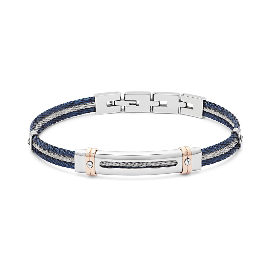 Comete Bracciale cavetti in Acciaio e PVD blu UBR962