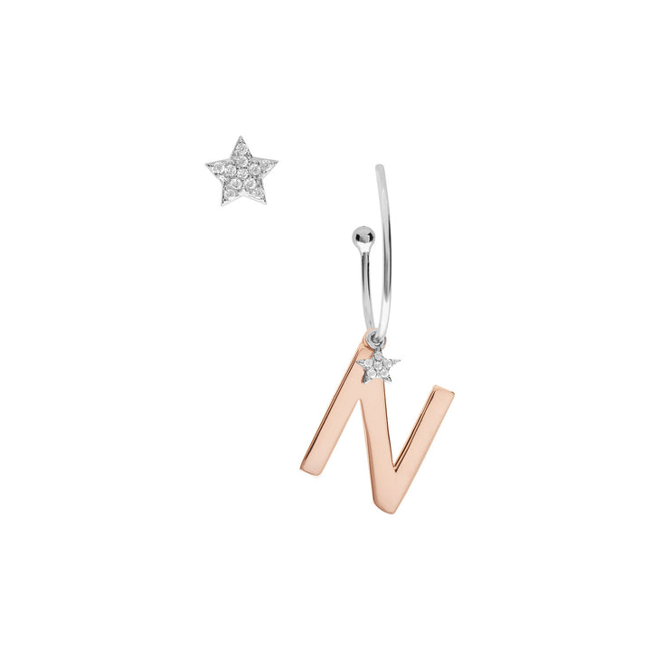 Comete Orecchini in Argento Lettera N ORA161