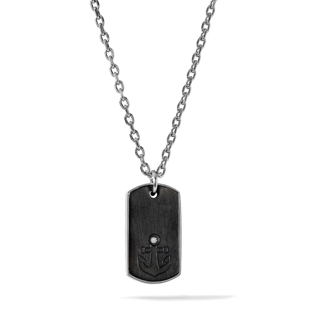 Comete Collana in Acciaio, pvd nero e zircone bianco UGL758