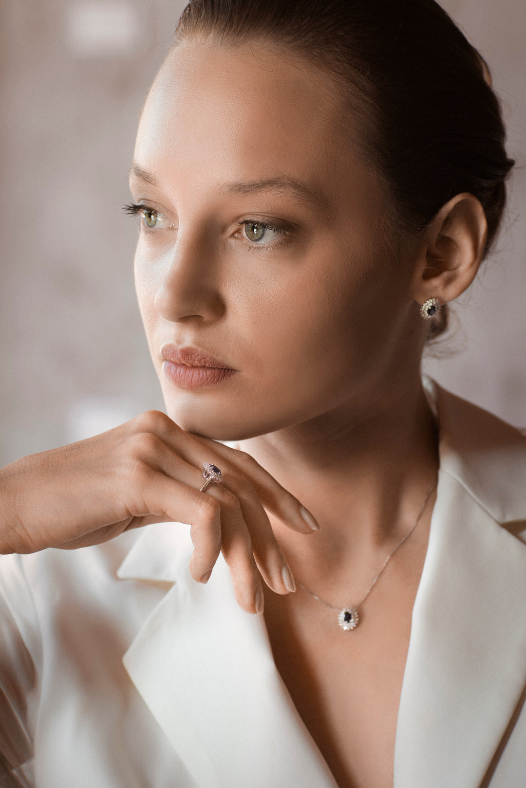 Comete Orecchini in Oro Diamanti e Zaffiri blu ovali ORB1056