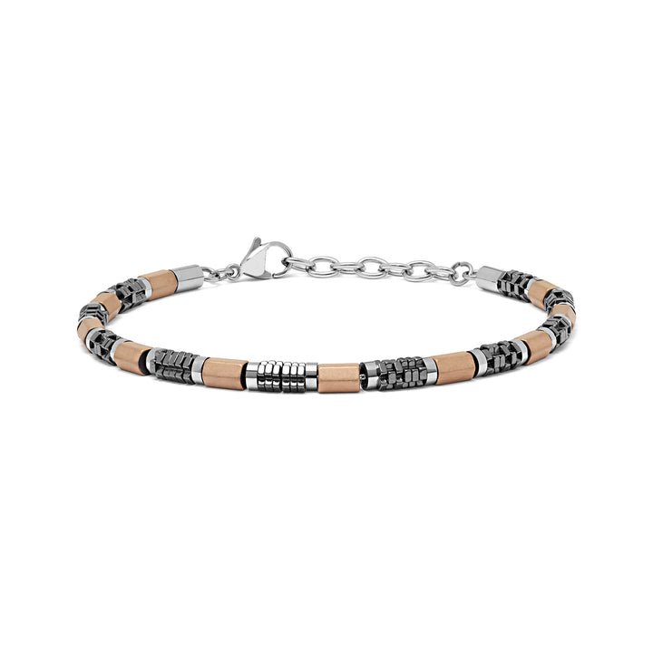 Comete Bracciale in acciaio con ematite e Pvd rosè UBR970
