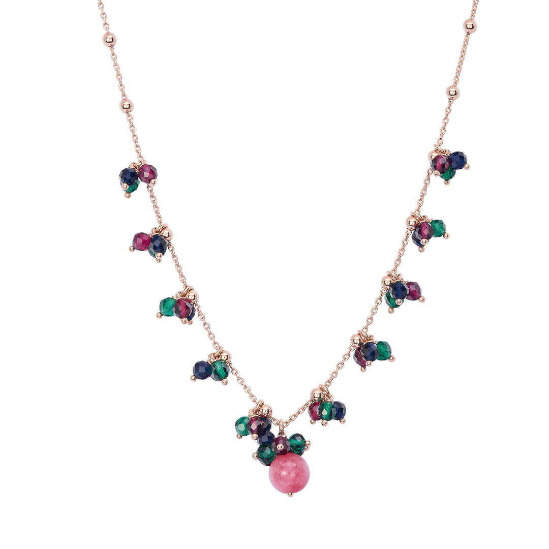 Comete Girocollo Argento 925‰ con Giada e pietre blu, rosse e verdi GLA272