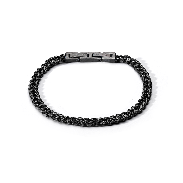 Comete Bracciale in Argento 925‰ rutenio, acciaio pvd nero, zirconi neri UBR1291M17