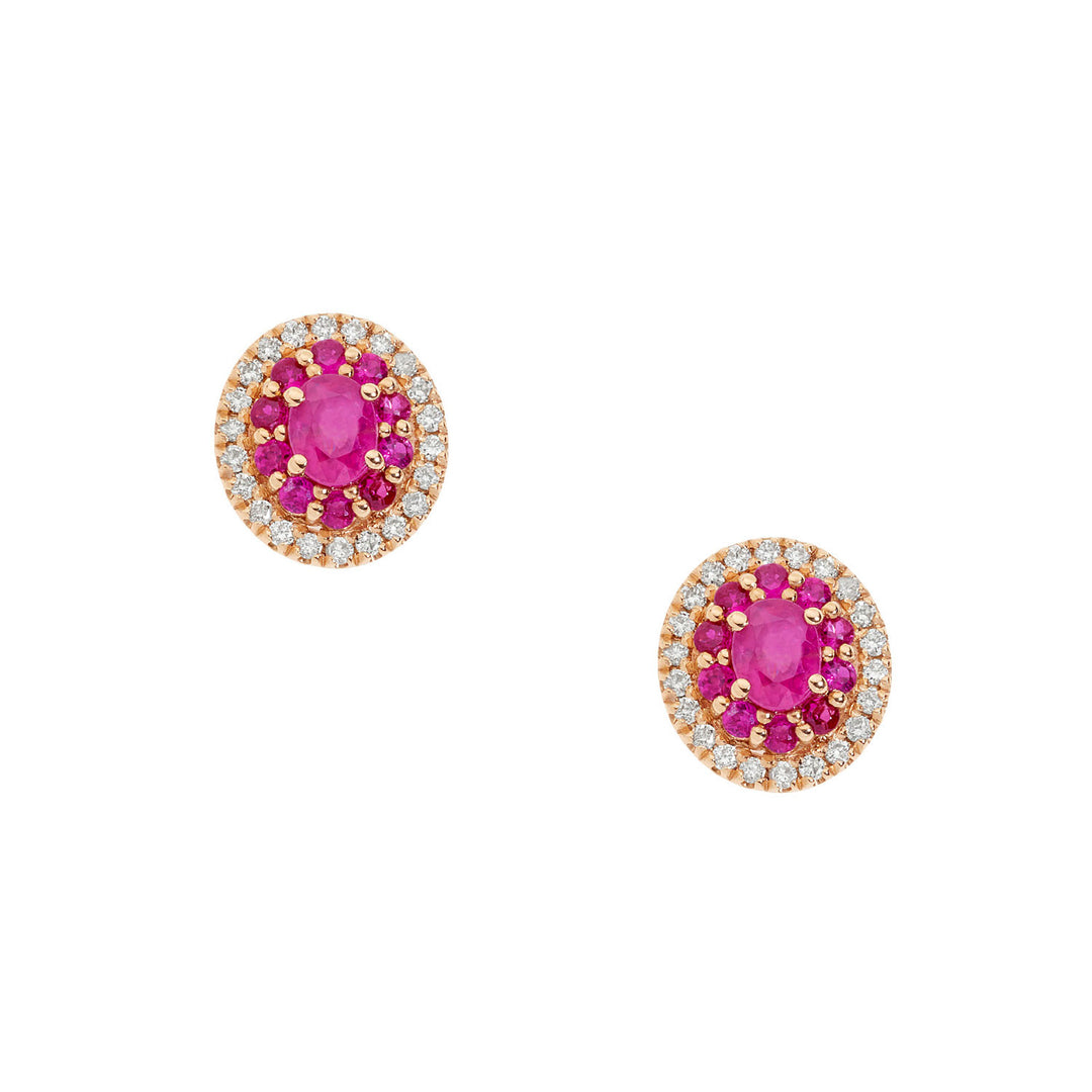 Comete Orecchini in Oro rosa Diamanti e Rubini ORB1032