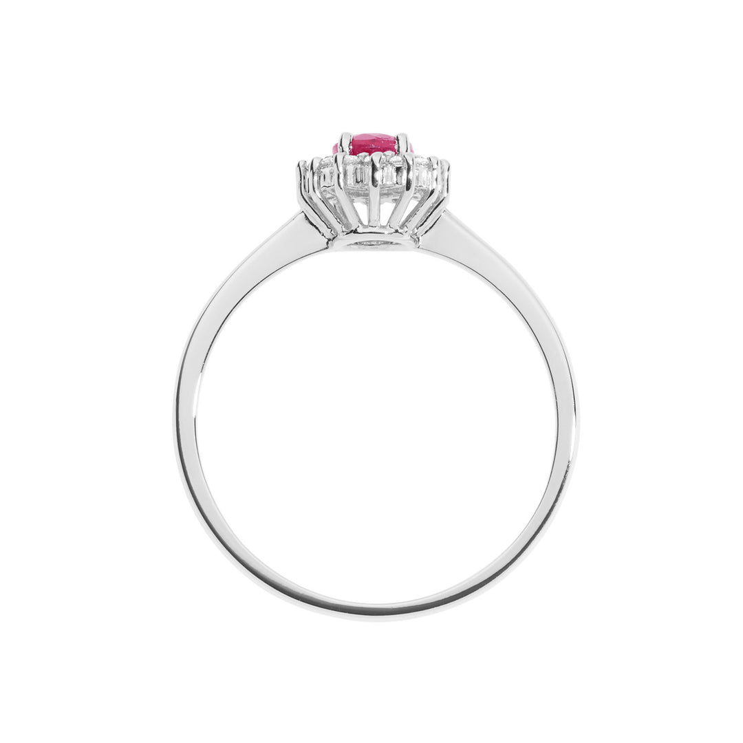 Comete Anello in Oro Diamanti e Rubino ovale ANB2573