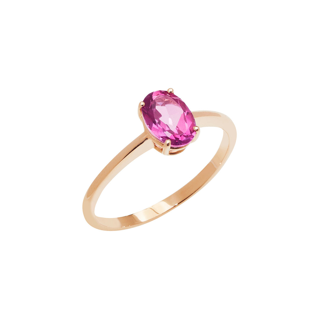 Comete Anello in Oro rosa con Topazio Rosa Ovale ANB2678
