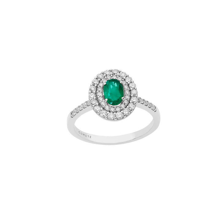 Comete Anello in Oro Diamanti e Smeraldo ovale ANB2417S3