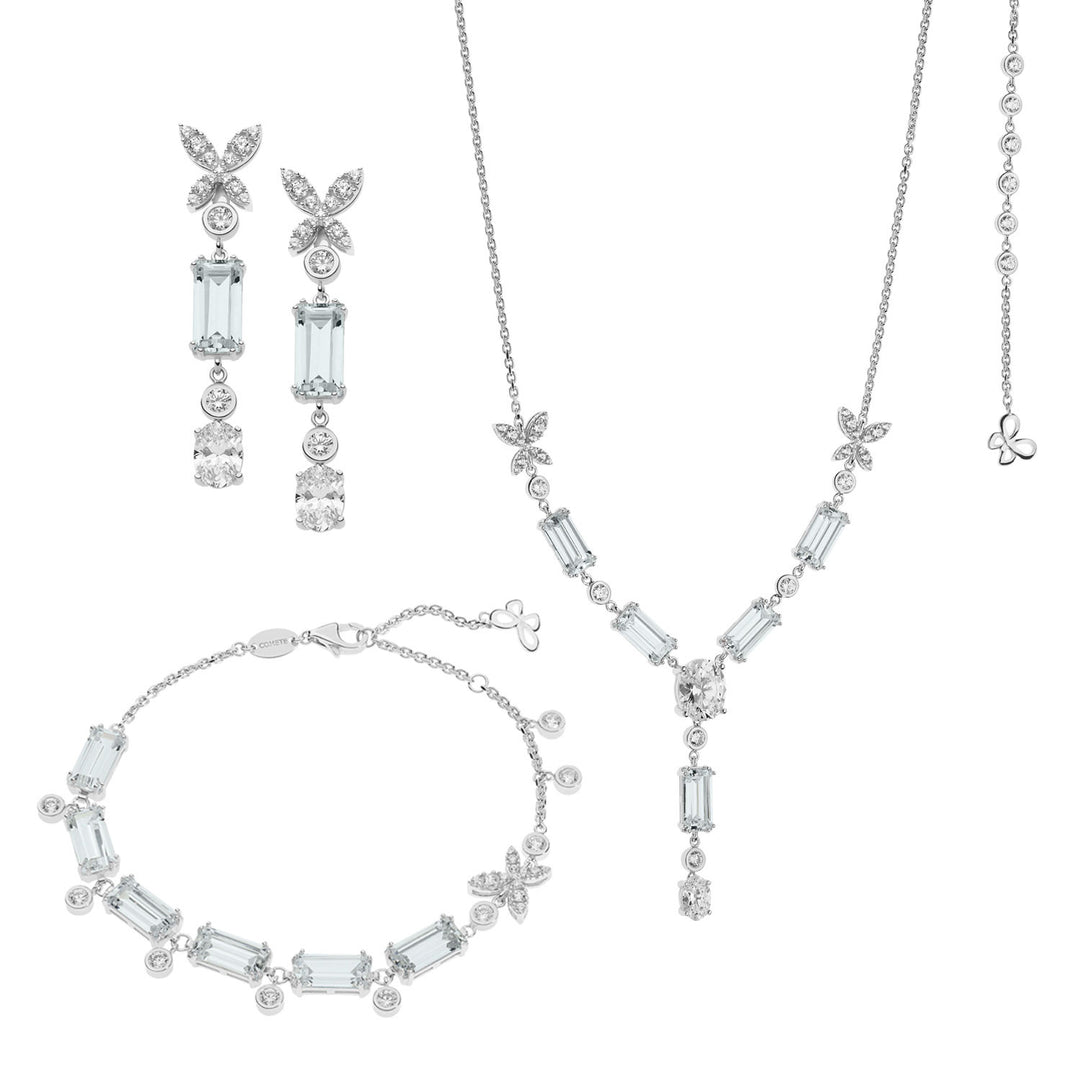Comete Collana, Orecchini e Bracciale Farfalle in Argento e zirconi KIT155131152